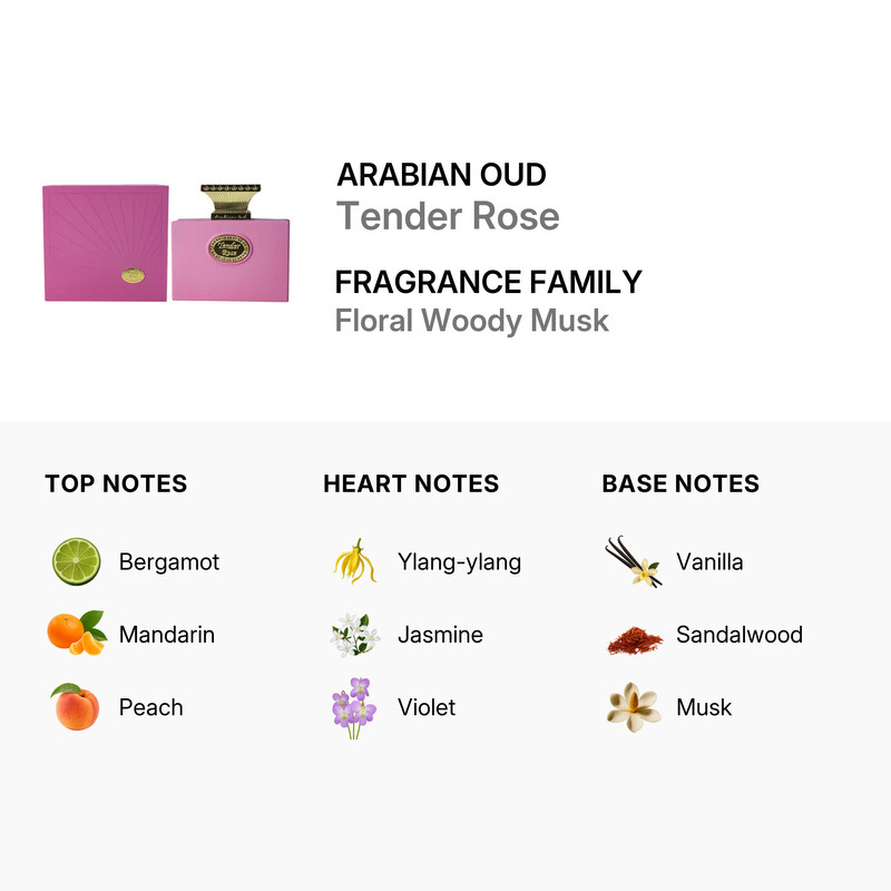 Arabian Oud Unisex Tender Rose EDP Spray 3.38 oz Fragrances