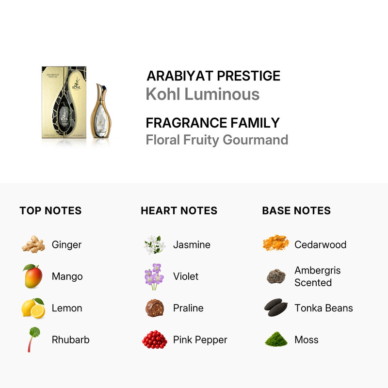 Arabiyat Prestige Men's Kohl Luminous EDP Spray 3.4 oz Fragrances