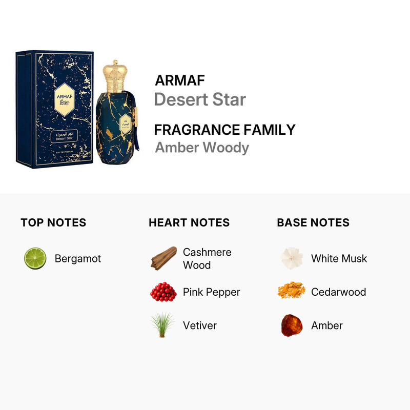 Armaf Ladies Desert Star EDP Spray 3.4 oz Fragrances 6294015176087