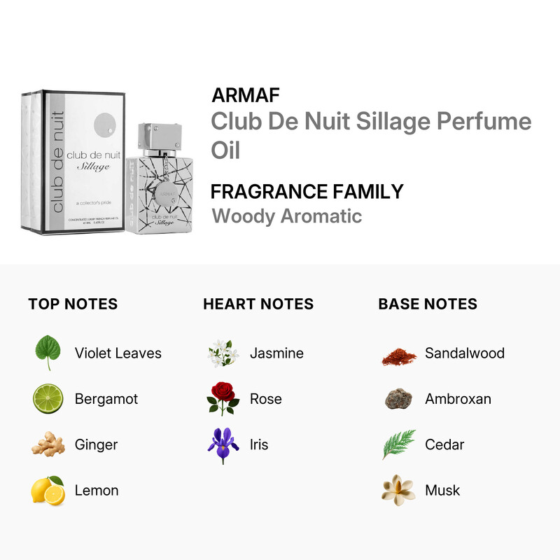 Armaf Men's Club De Nuit Sillage Perfume Oil 0.6 oz Fragrances