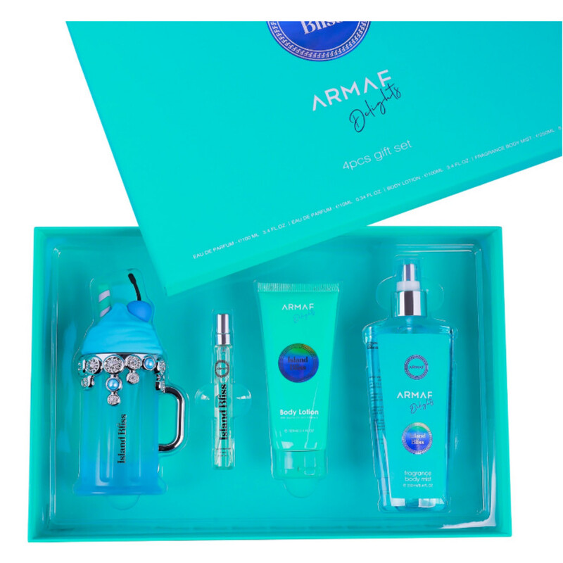 Armaf Unisex Ms- Lux Delights Island Bliss Blue Gift Set Fragrances 6295199815441