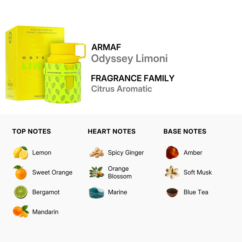 Armaf Unisex Odyssey Limoni Fresh Edition EDP Spray 6.7 oz