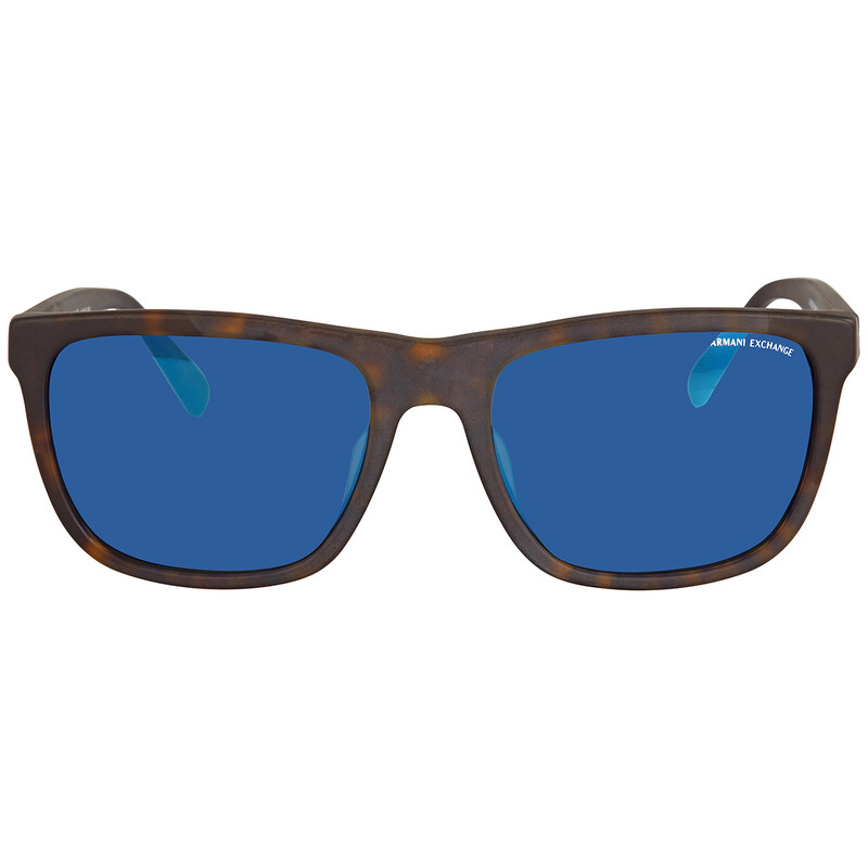 Armani Exchange Blue mirror blue Square Men's Sunglasses AX4080SF