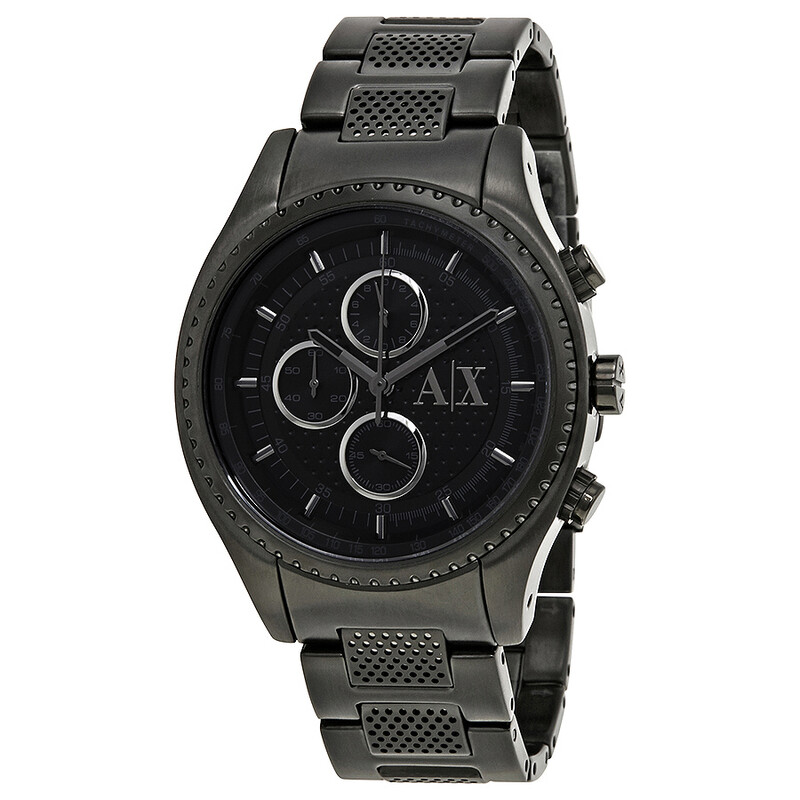 Armani Exchange Chronograph Black Dial Black Ion-plated Men's Watch ...