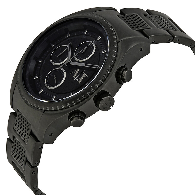 Armani Exchange Chronograph Black Dial Black Ion-plated Men's Watch ...