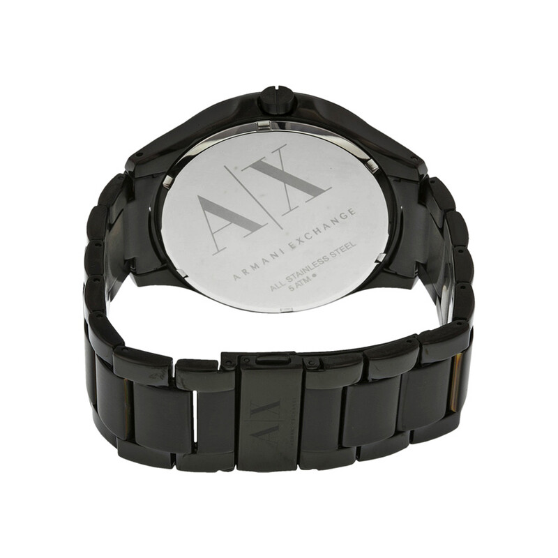 Armani Exchange Hampton Black Dial Black Ion-plated Men display picture 2