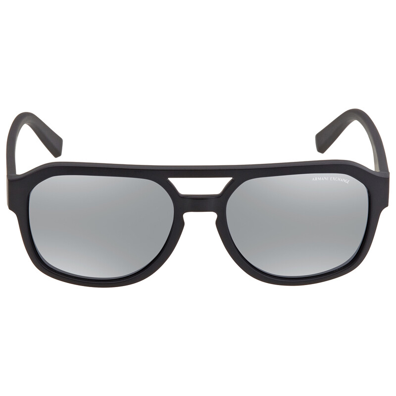 Armani Exchange Light grey mirror black Pilot Men's Sunglasses