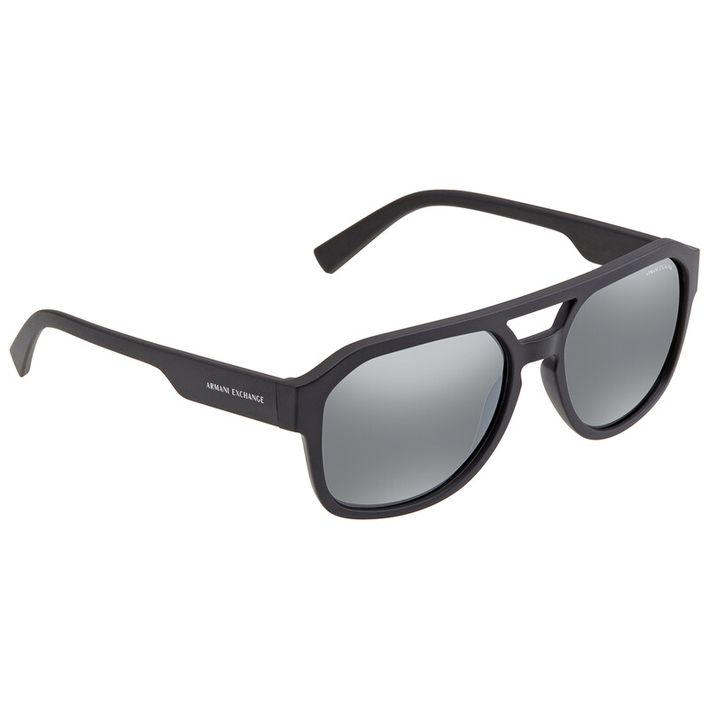 Armani Exchange Light grey mirror black Pilot Men's Sunglasses