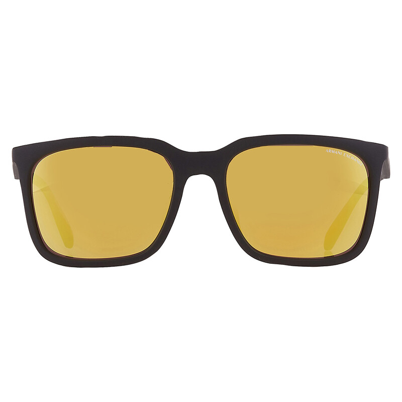 Armani Exchange Mirrored Yellow Rectangular Men's Sunglasses