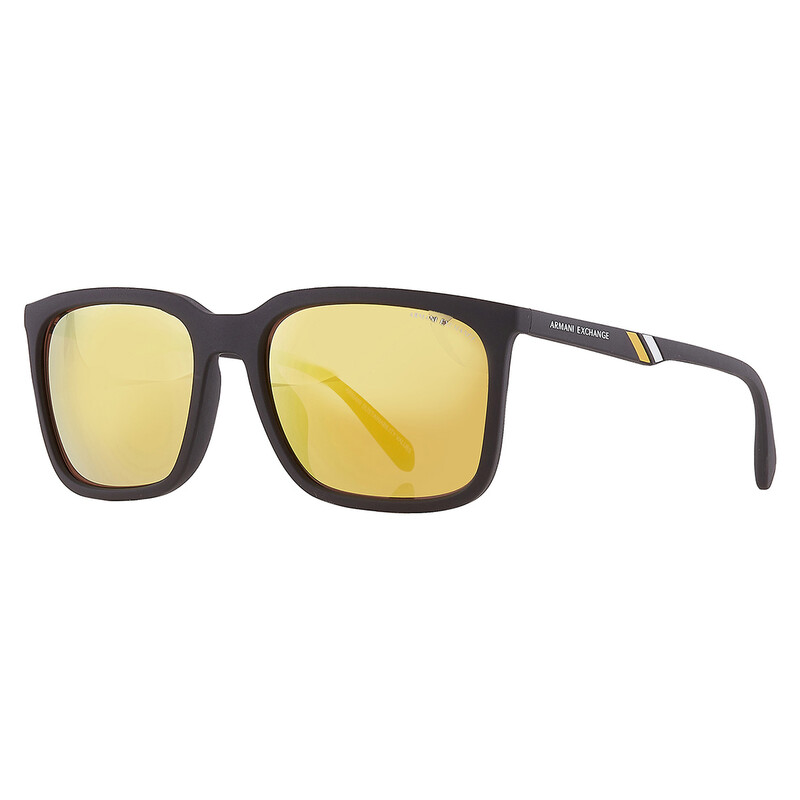 Armani Exchange Mirrored Yellow Rectangular Men's Sunglasses