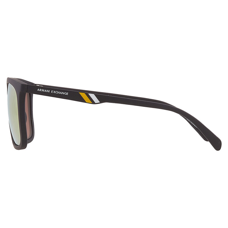 Armani Exchange Mirrored Yellow Rectangular Men's Sunglasses