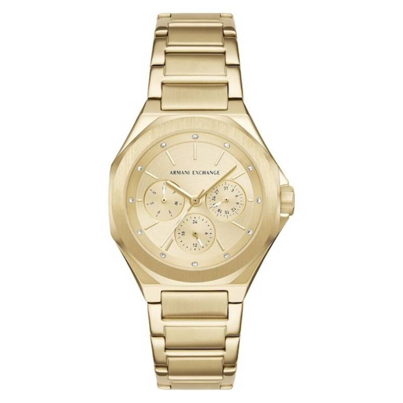 Armani Exchange Multifunction Quartz Gold Dial Ladies Watch AX4624