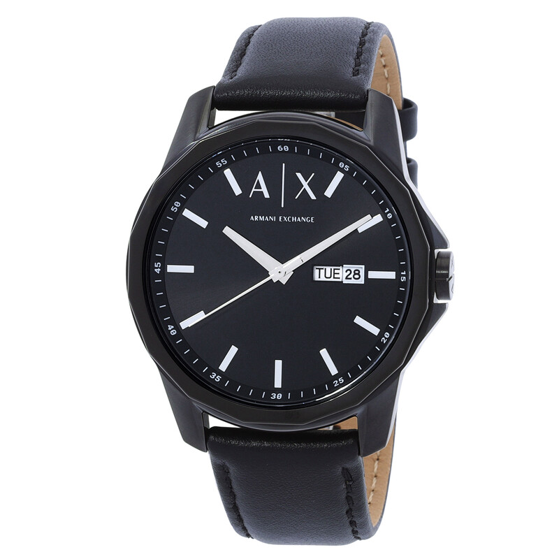 Armani Exchange Three Hand Day-Date Quartz Black Dial Men's Watch