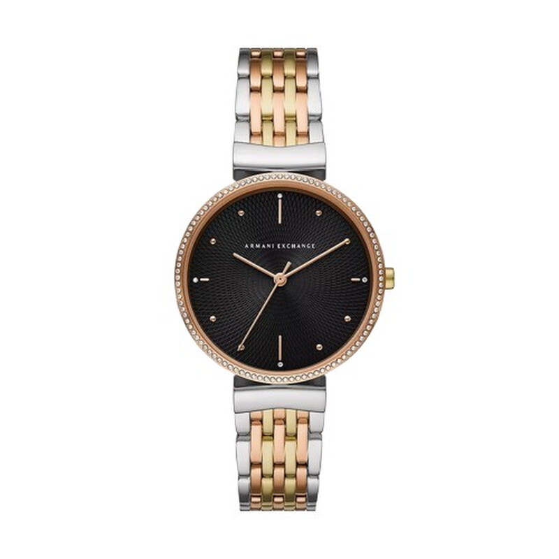 Armani Exchange Zoe Quartz Crystal Black Dial Ladies Watch AX5911