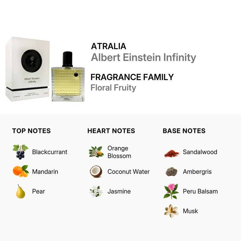Atralia Men's Albert Einstein Infinity EDP Spray 3.3 oz Fragrances