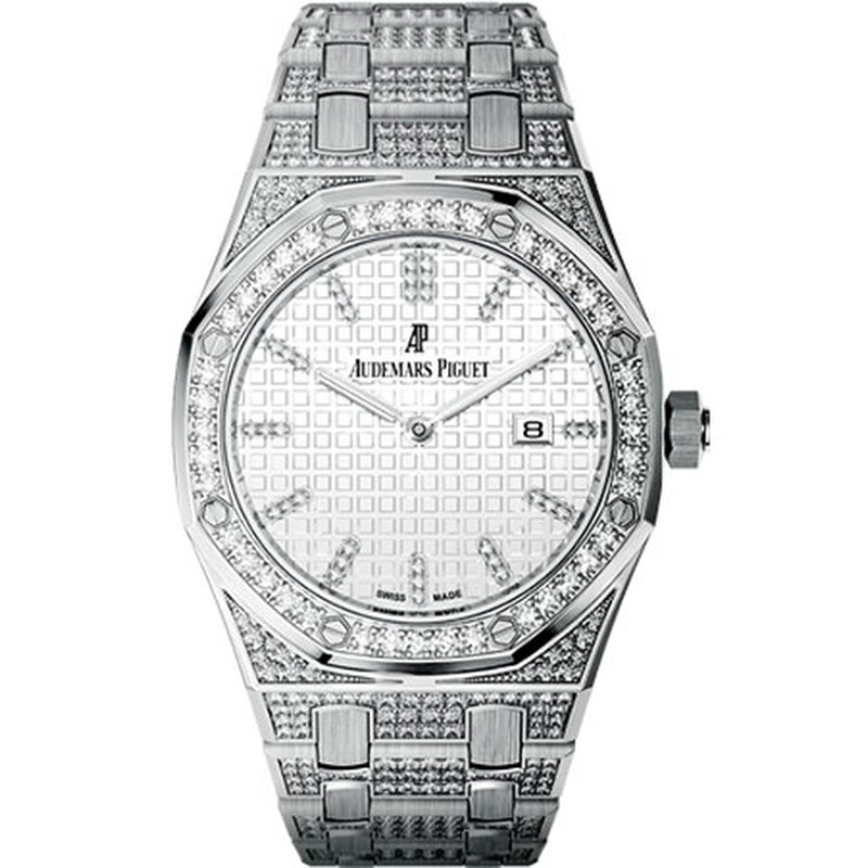 Audemars Piguet Royal Oak Lady Diamond Silver Dial White Gold
