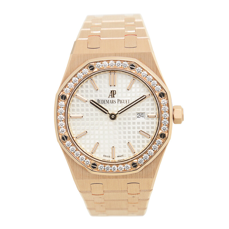 Audemars Piguet Royal Oak Silver Dial 18kt Rose Gold Ladies Watch