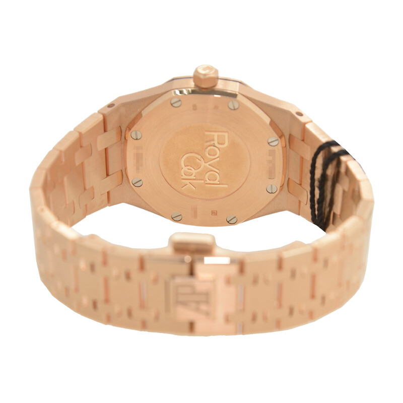 Audemars Piguet Royal Oak Silver Dial 18kt Rose Gold Ladies Watch ...