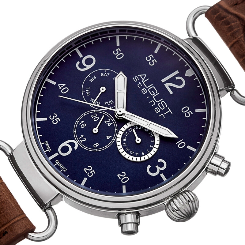 August Steiner Quartz Blue Dial Men display picture 2