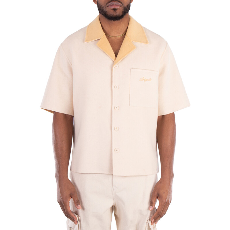 Axel Arigato Double-Faced Wool-Blend Holiday Shirt, Size Small