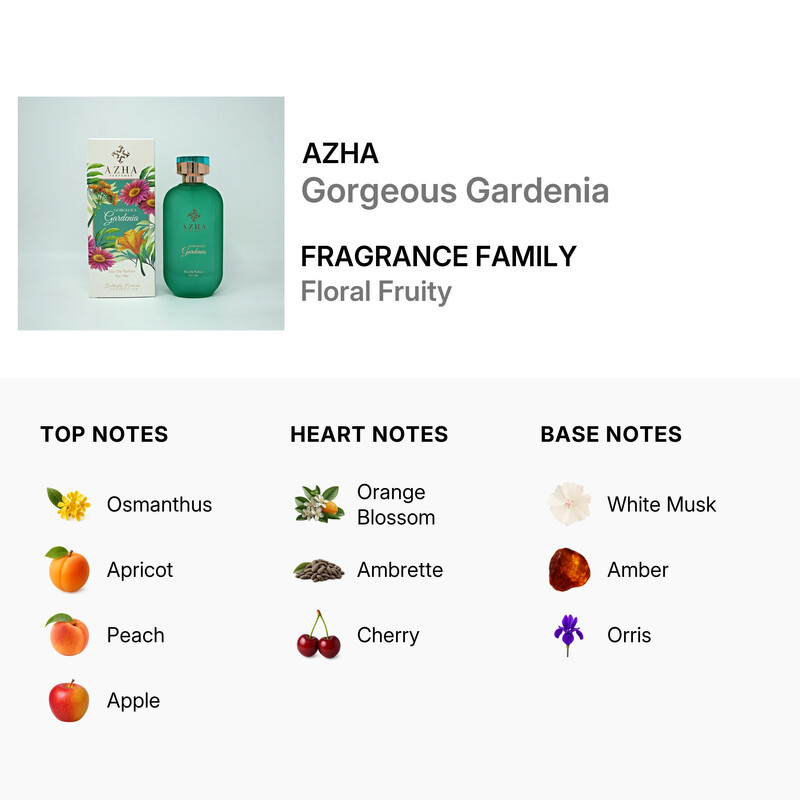 Azha Ladies Gorgeous Gardenia EDP Spray 3.3 oz Fragrances