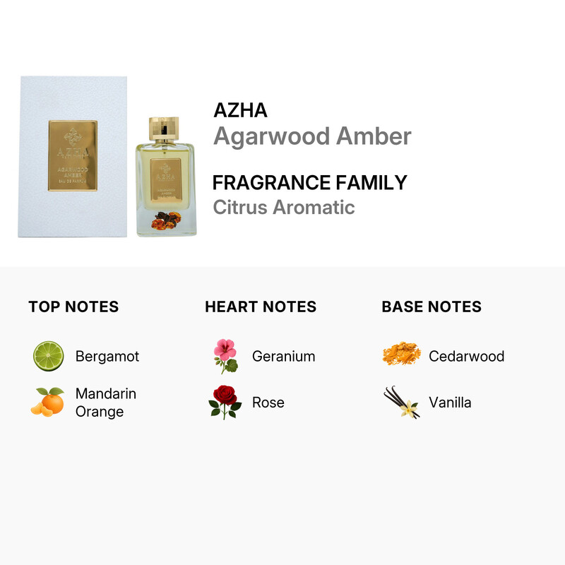 Azha Men's Agarwood Amber EDP Spray 3.3 oz Fragrances