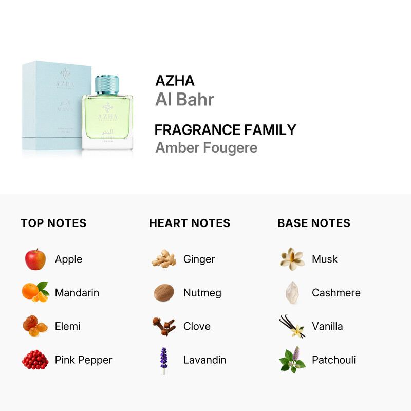 Azha Men's Al Bahr EDP Spray 3.3 oz Fragrances 6629021040525