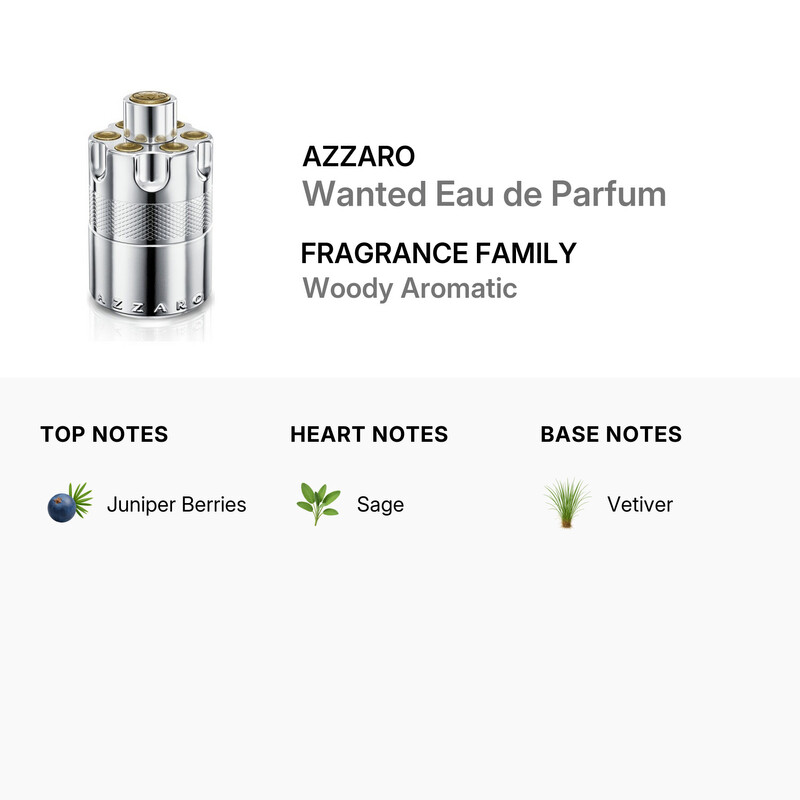 Azzaro Men's Wanted Eau de Parfum EDP 3.4 oz Fragrances