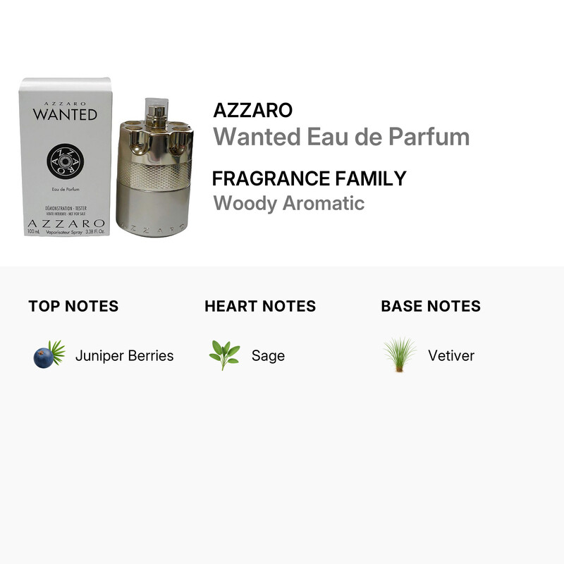Azzaro Men's Wanted Eau de Parfum EDP 3.4 oz (Tester) Fragrances