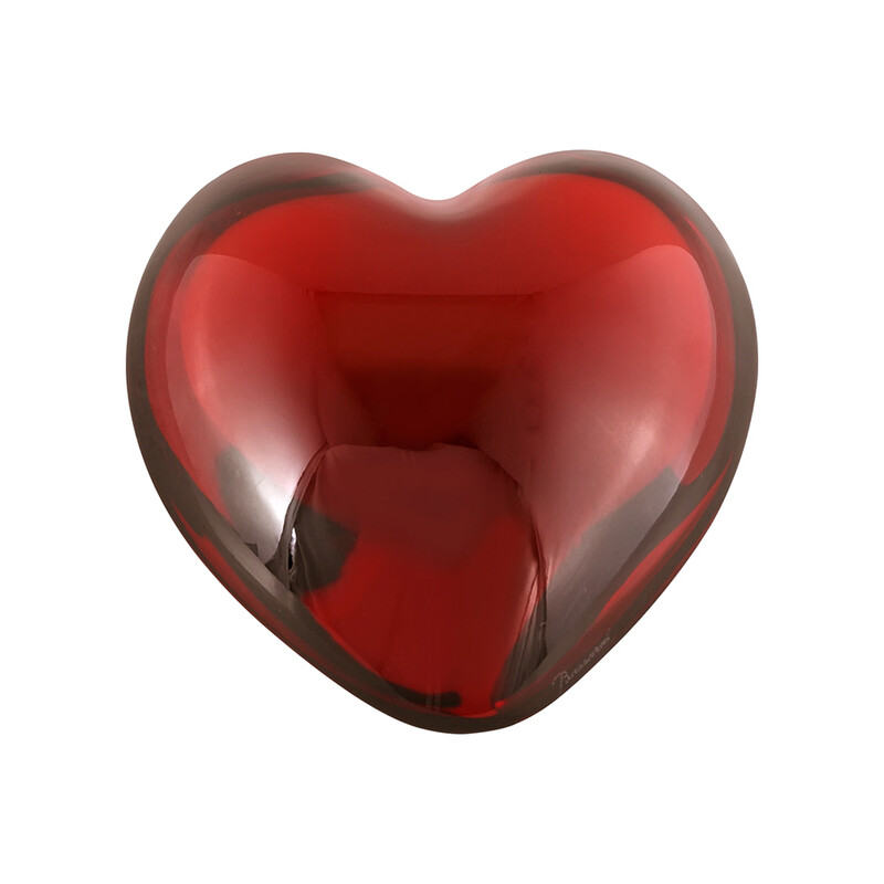 Baccarat Crystal Red Puffed Heart Paperweight 1761585 736415133711