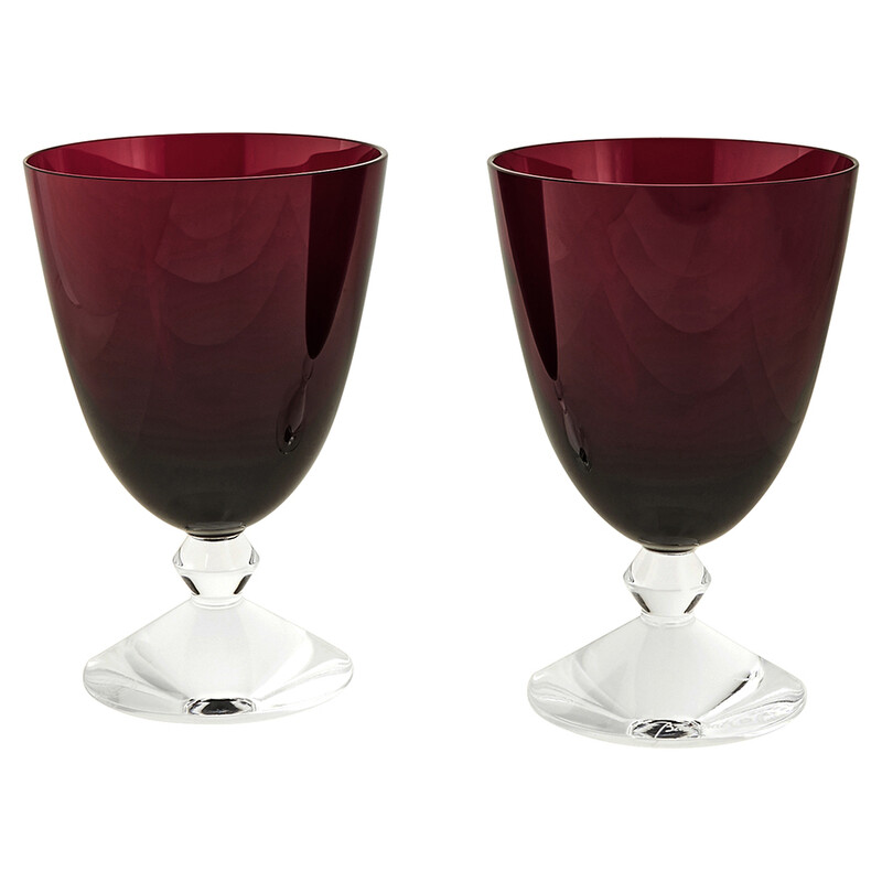 Baccarat Crystal Vega Red Water Glass Pair 2812265 736415967408