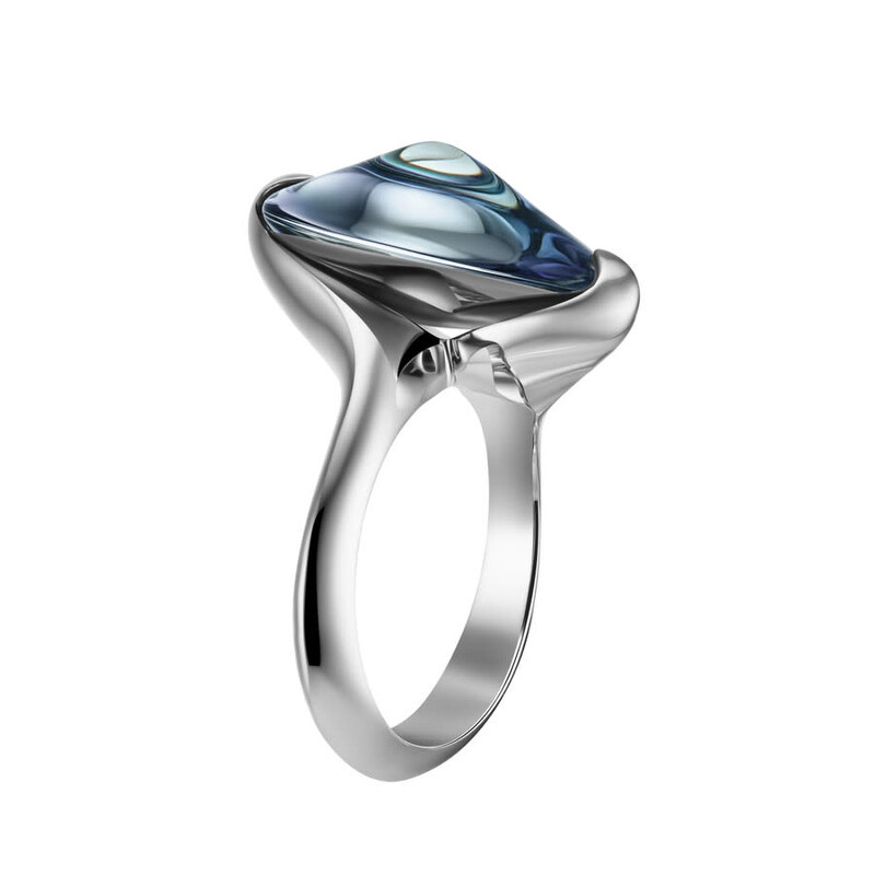 Baccarat 'Fleur De Psydélic' Light blue Crystal Ring Size 5.5 Baccarat 'Fleur De Psydélic' Light blue Crystal Ring Size 5.5