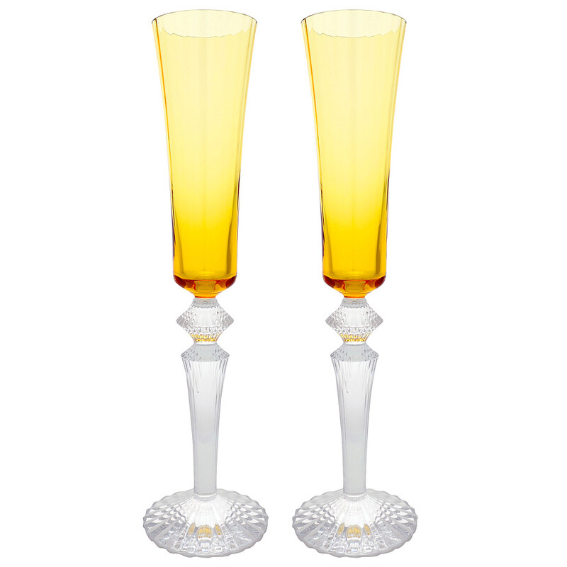 Baccarat Mille Nuits Topaz Flute Amber - Set of 2 2811584