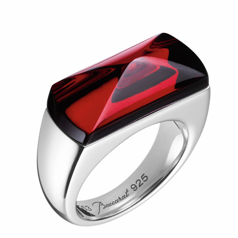 Baccarat Sterling Silver, Red Crystal Statement Ring 2808008