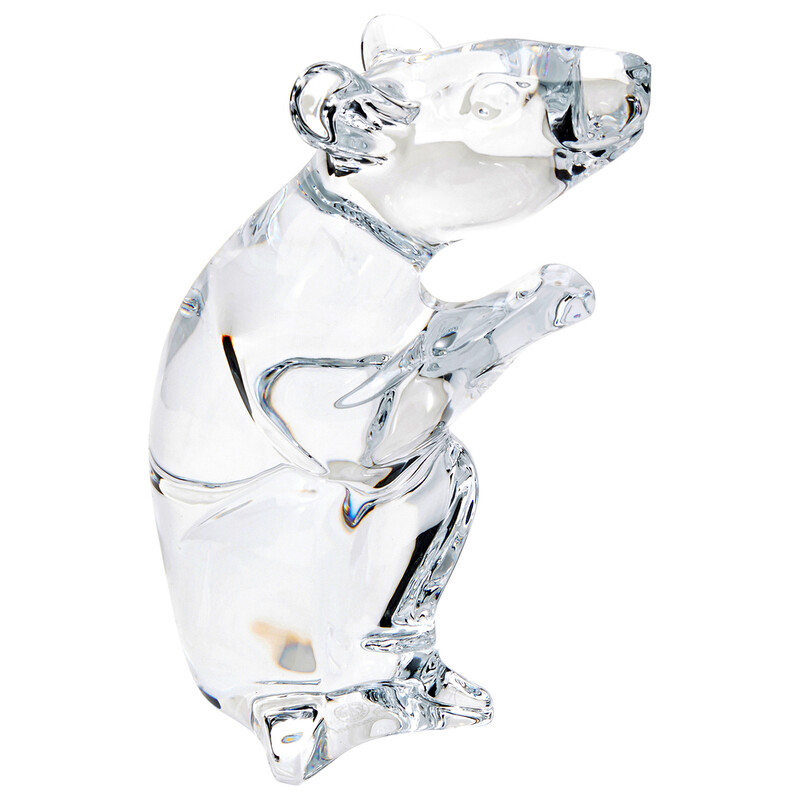 Baccarat　熊 希少なバカラ黒クリスタル熊ジョルジュシュヴァリエ作品