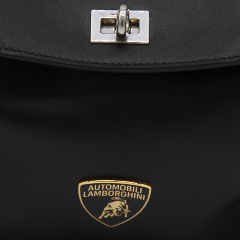 Balenciaga Black Leather Lamborghini Rodeo Shoulder Bag