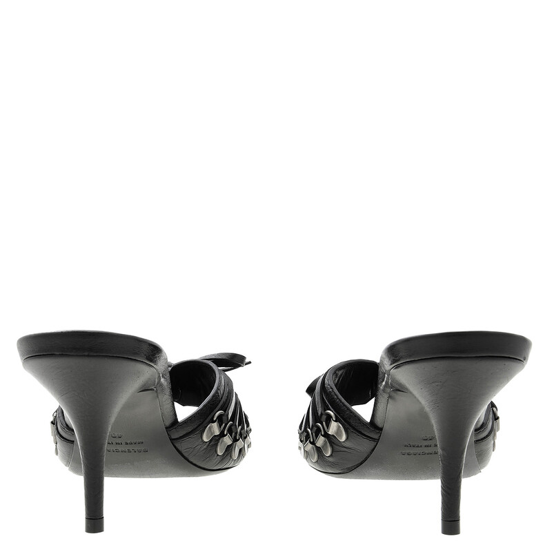 Balenciaga Cagole 70 Leather Mule Sandals, Brand Size 37 ( US Size