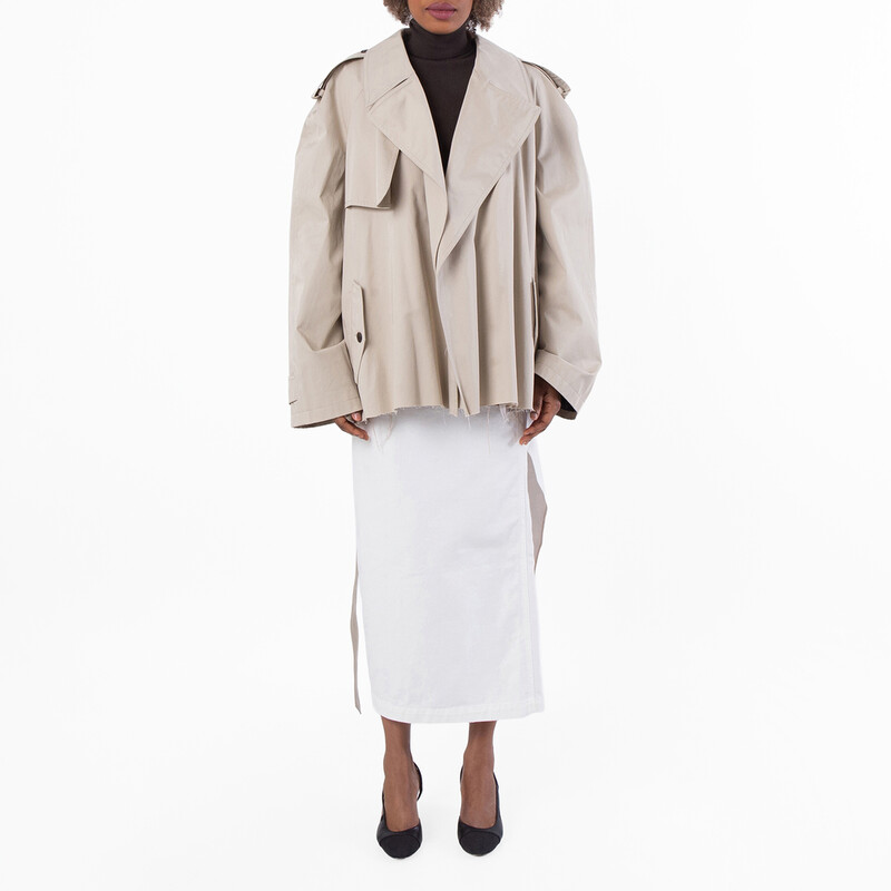 Balenciaga Classic Fit Cropped Trench Coat, Brand Size 2 (Medium