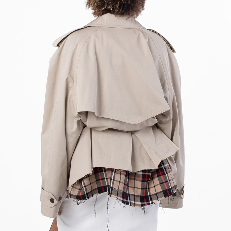 Balenciaga Classic Fit Cropped Trench Coat, Brand Size 2 (Medium
