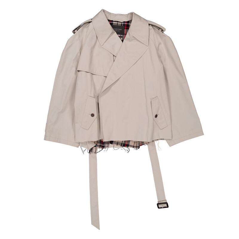 Balenciaga Classic Fit Cropped Trench Coat, Brand Size 2 (Medium