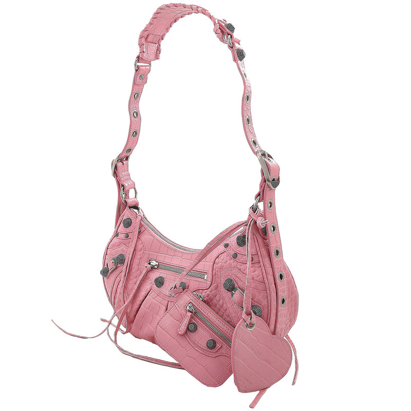 Balenciaga Crocodile Embossed Small Le Cagole Shoulder Bag 671307