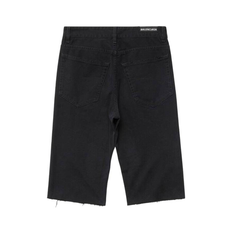 Balenciaga Distressed-Effect Denim Shorts, Size X-Small 753212