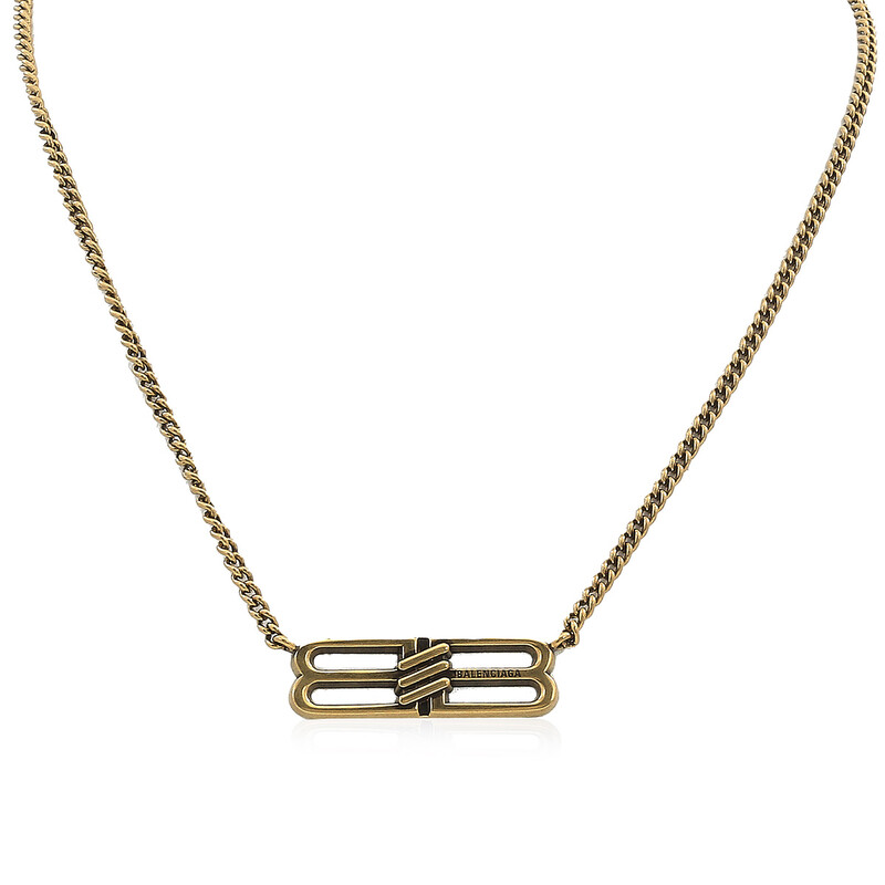 Balenciaga Ged-Gold Brass BB Icon Chain Necklace 696223 TZ99J 0604