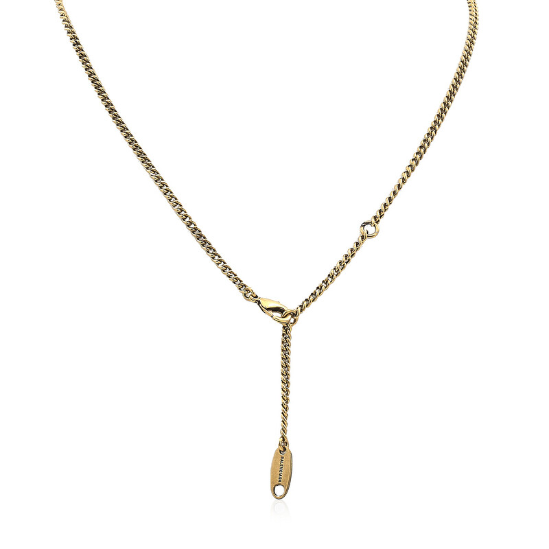 Balenciaga Ged-Gold Brass BB Icon Chain Necklace 696223 TZ99J 0604