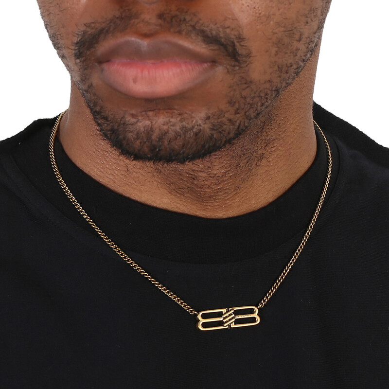 Balenciaga Ged-Gold Brass BB Icon Chain Necklace 696223 TZ99J 0604