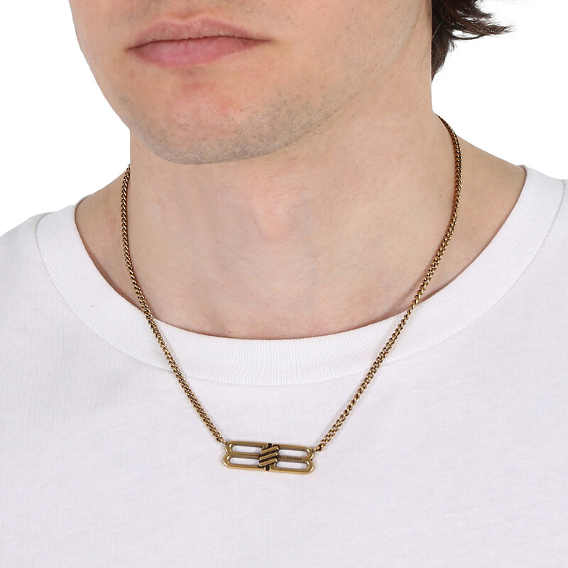 Balenciaga Ged-Gold Brass BB Icon Chain Necklace 696223 TZ99J 0604