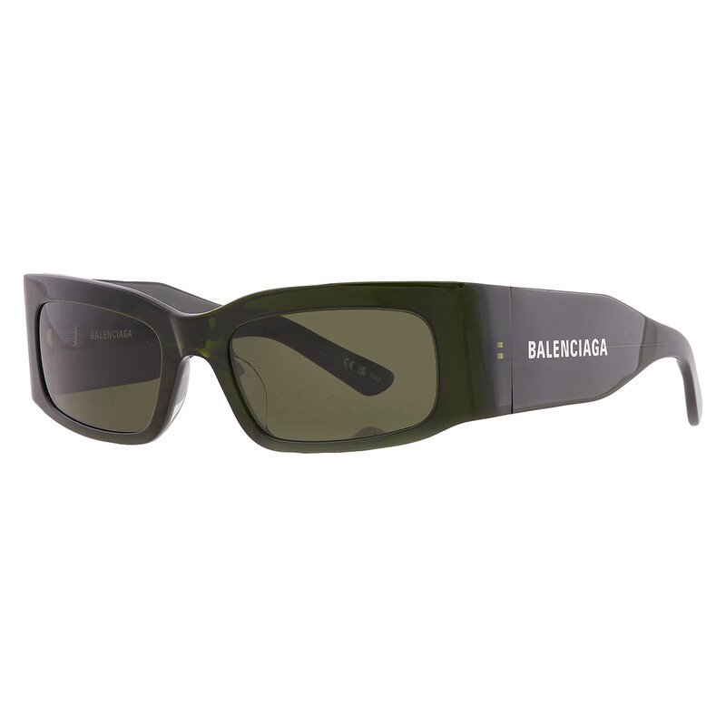 Balenciaga Green Rectangular Unisex Sunglasses BB0328S 006 56