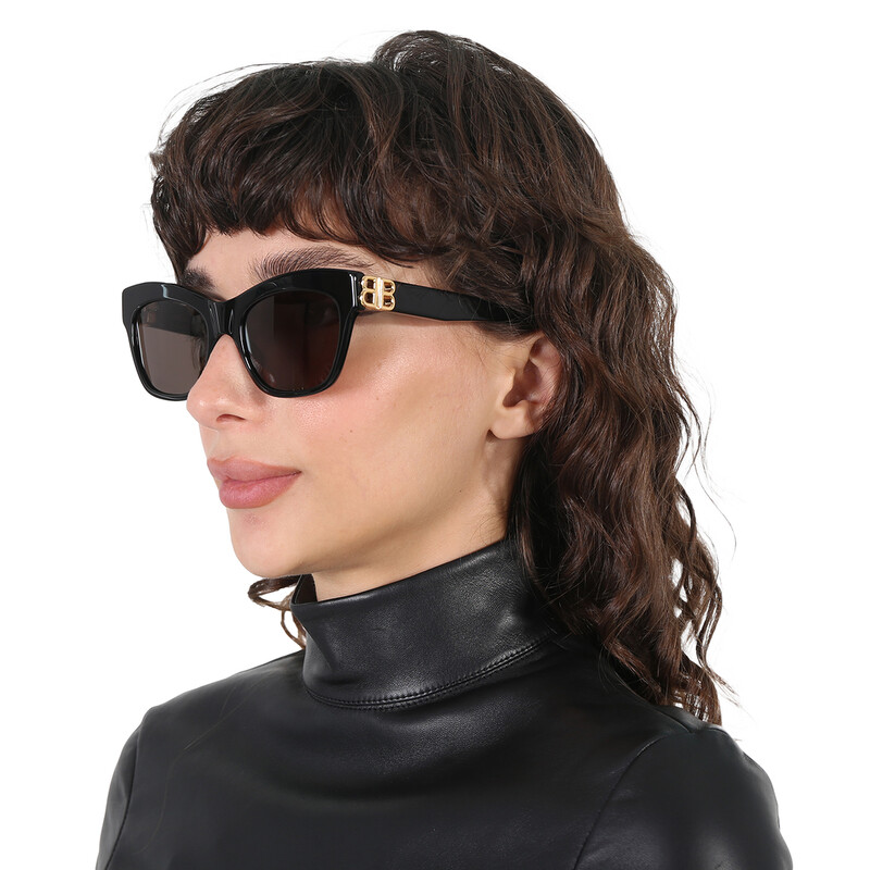 Balenciaga Grey Cat Eye Ladies Sunglasses BB0132S 001 53