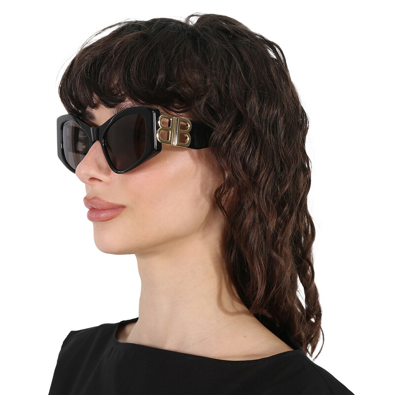 Balenciaga Grey Cat Eye Ladies Sunglasses BB0287S 001 55