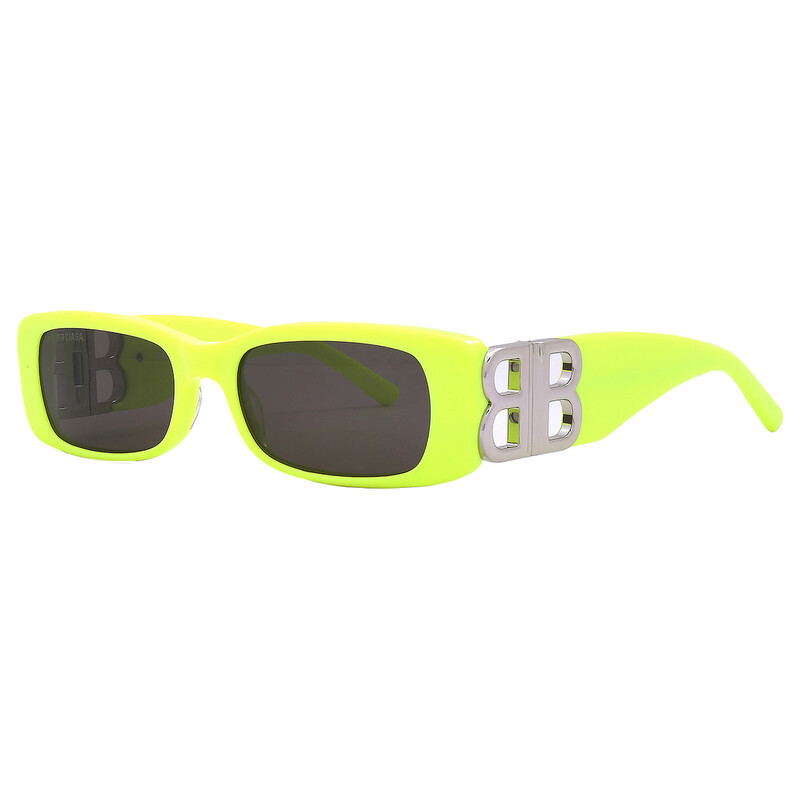 BALENCIAGA BB0096S 008 YELLOW SILVER GREY SUNGLASSES - FINAL SALE! Balenciaga BB0096S Logo Sunglasses in Yellow | Designer Daydream main image 4